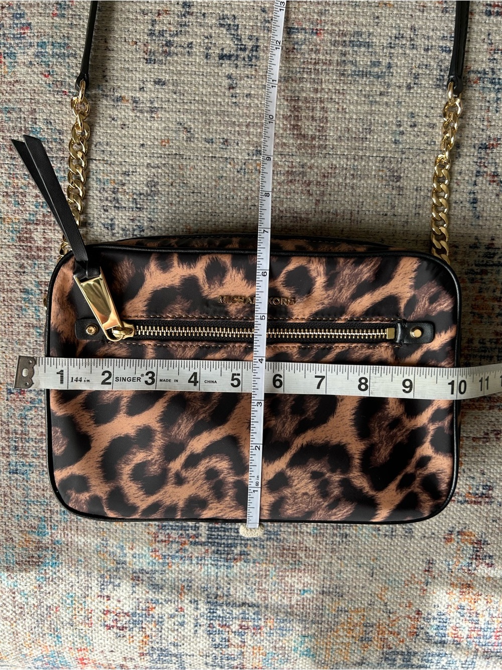 Michael Kors Brown & Black Leopard Print Crossbody Bag - Picture 8 of 8